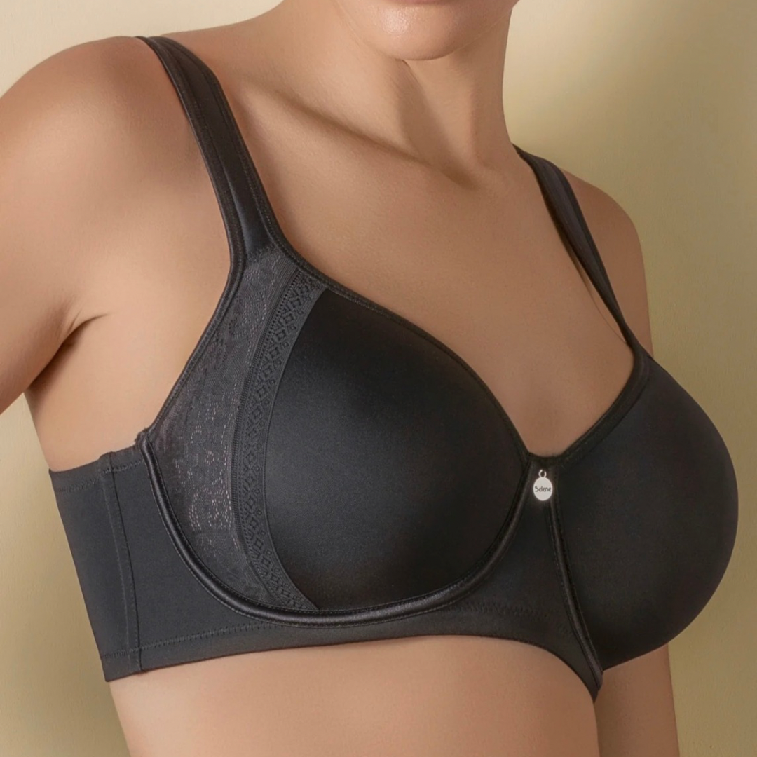 Reggiseno con ferretto, coppa C spacer leggermente imbottita con decorazione in pizzo e spalline larghe comfort | MIA