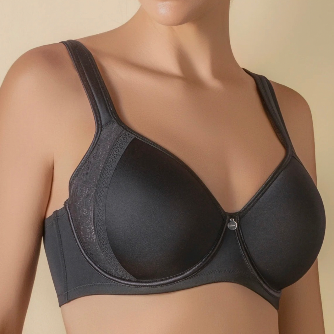 Reggiseno con ferretto, coppa C spacer leggermente imbottita con decorazione in pizzo e spalline larghe comfort | MIA