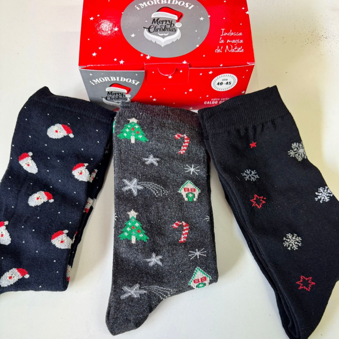 Calze uomo/donna in caldo cotone XMAS - 3 paia